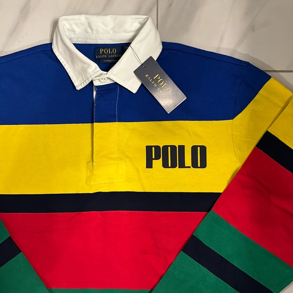 Men’s Polo Ralph Lauren Rugby Polo Long Sleeve Shirt - Picture 2 of 4